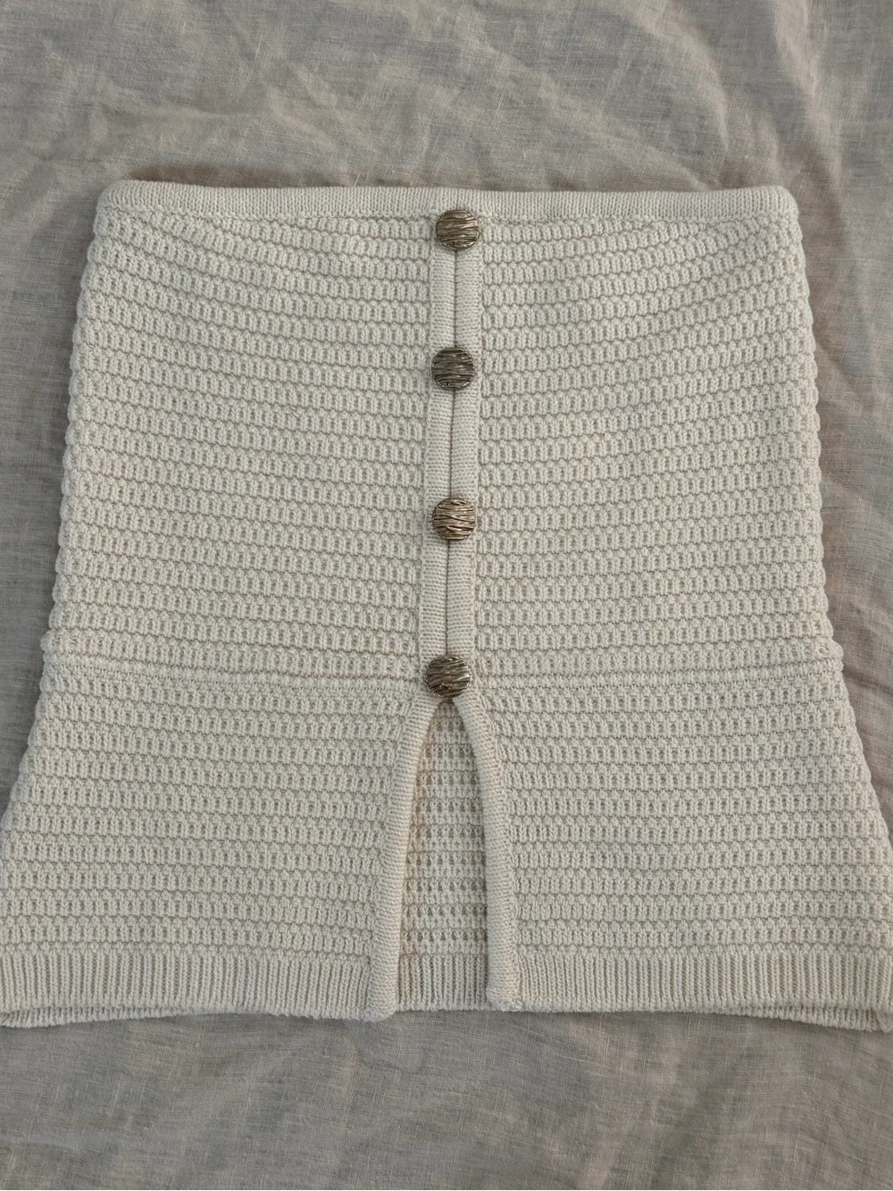NWOT Bershka Knit Button-Front Tube Top